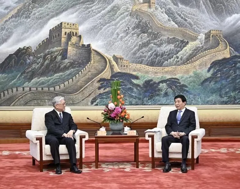 國民黨副主席夏立言昨會見習近平國師王滬寧。國民黨提供