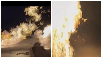 屏東萬丹泥火山噴發 烈火狂燒7小時!村長:嚇到整晚沒睡