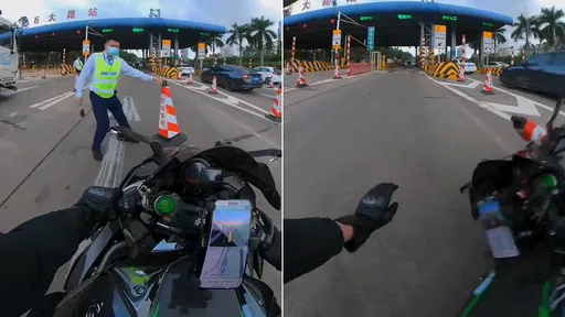 網紅騎重機硬闖高速公路　被他用三角錐KO慘摔