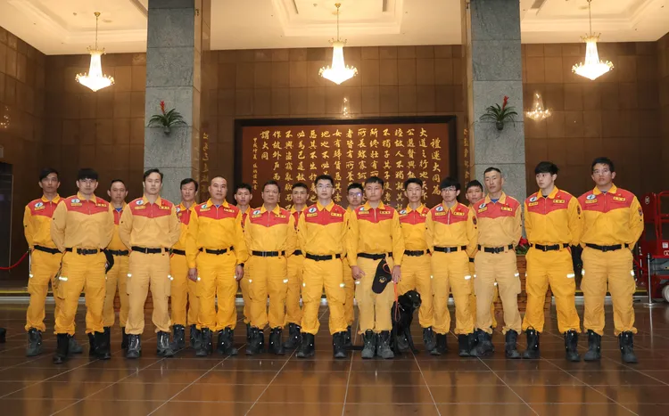 台北市搜救隊接受表揚。彭欣偉攝