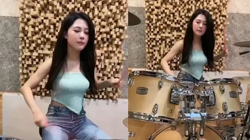 纖瘦美女不只顏值高　一手爵士鼓絕活更是動感迷人！