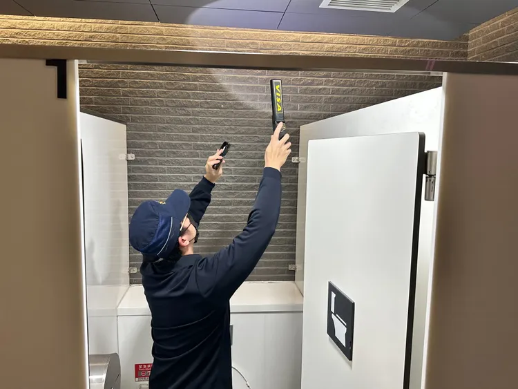 專業警力偵測。桃園捷運警察隊提供