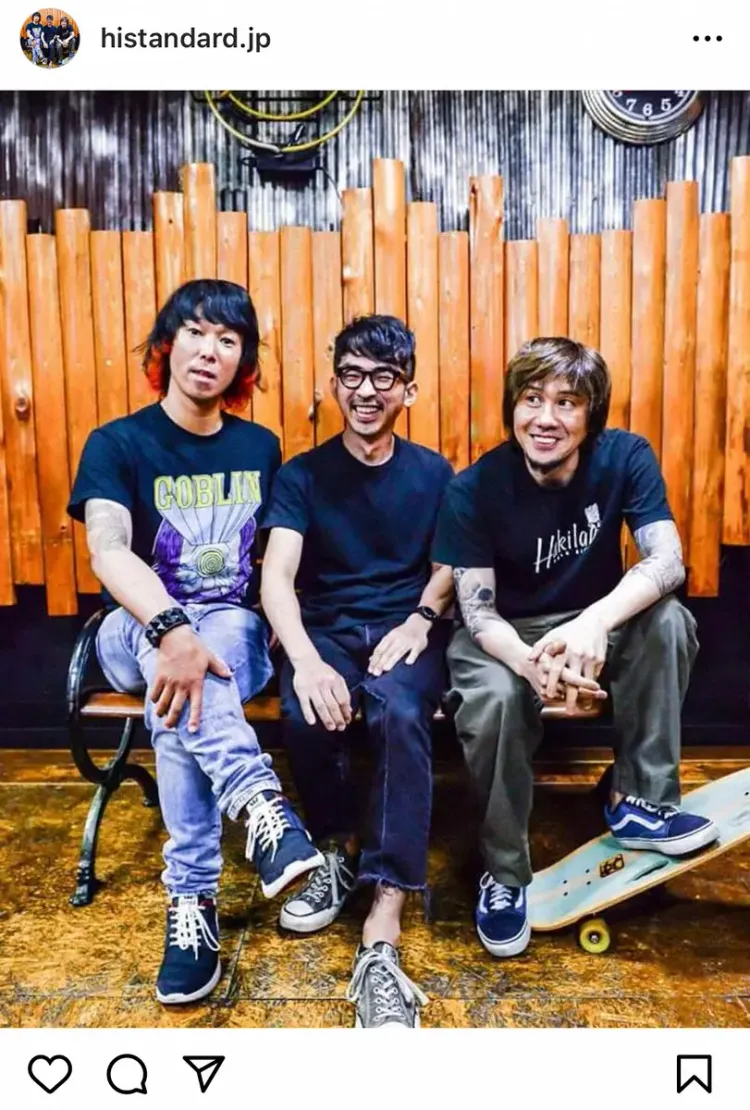 「Hi-STANDARD」的鼓手恒岡章（中）過世。翻攝IG