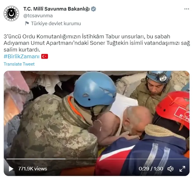 翻攝自土耳其國防部推特