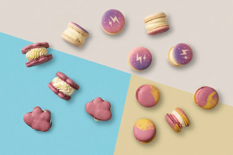 OPPO x 韓式馬卡龍Melting Finger聯名推出限時限量「大人紫感三刻」主題馬卡龍。業者提供