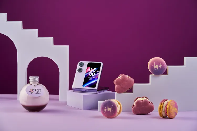 OPPO x Melting Finger x 發發，跨界聯名推出「紫感下午茶」組合。業者提供