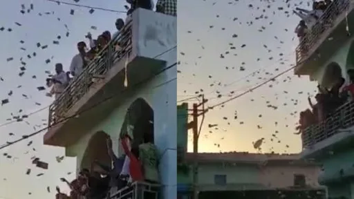 有錢就能任性大灑幣 印度村民娶親下鈔票雨