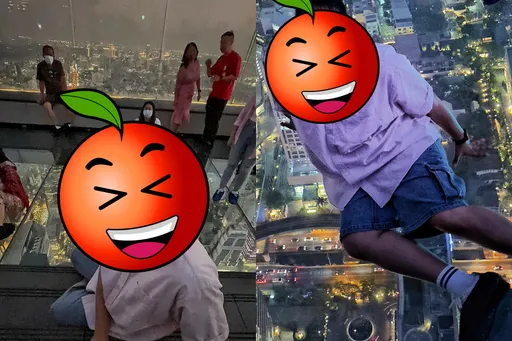 拍网美照容易吗? YTR爬78楼天空步道险闪尿 「孬到全程跪著」画面曝光