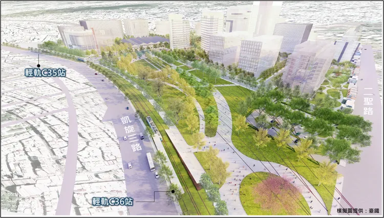 A-5街廓開放空間模擬圖。都發局提供