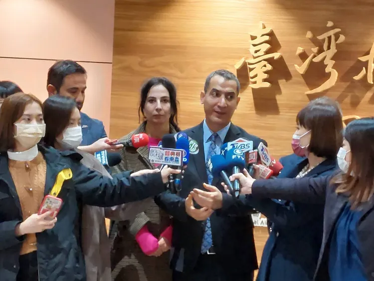 土耳其駐台代表貝定可肯定台灣搜救隊的英勇表現。高鈞麟攝