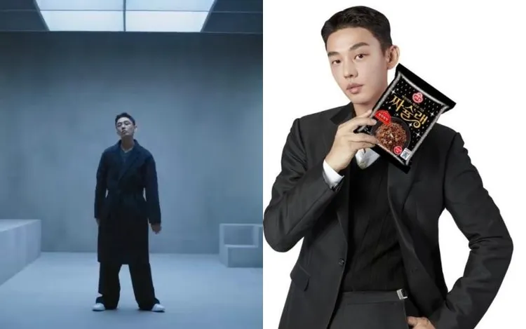 劉亞仁代言韓國服裝品牌Musinsa、「不倒翁」炸醬泡麵的影片現都已經被下架。翻攝naver