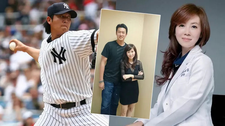 王建民衰被控介入美女醫師婚姻。左台灣棒球名人堂協會提供，右翻攝自蕭女IG