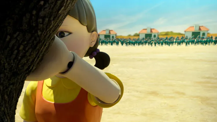 《魷魚遊戲》真人實境秀也安排殺人娃娃的木頭人遊戲。