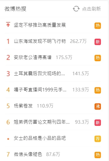 相關訊息瞬間衝上微博熱門第一。翻攝自微博