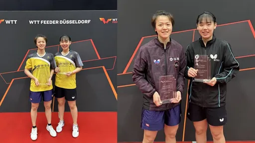 黃怡樺「雙黃配」不到半小時就KO對手　WTT支線賽桌球女雙封后