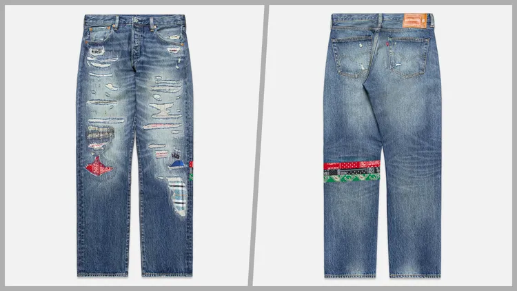 Levi's x CLOT聯名系列501 UNIONRAIL丹寧褲，8900元。品牌提供