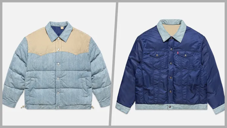 可雙面穿異材質羽絨外套，1萬2900元。品牌提供可雙面穿異材質羽絨外套，1萬2900元。品牌提供