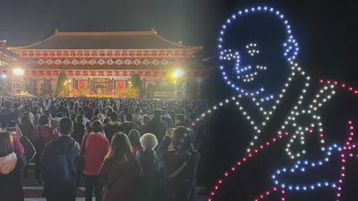 有片｜星雲大師生前最後祝福　震撼煙火秀「浮現身影」送世人8字