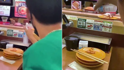 屁孩「消毒酒精狂噴迴轉壽司」要你吃　被他惡搞的不只壽司郎