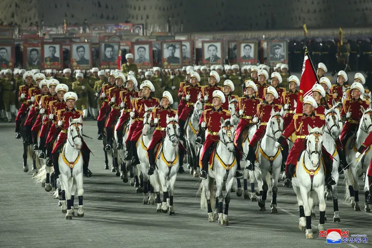 金主愛的座騎白馬，也參加這次閱兵式。路透社