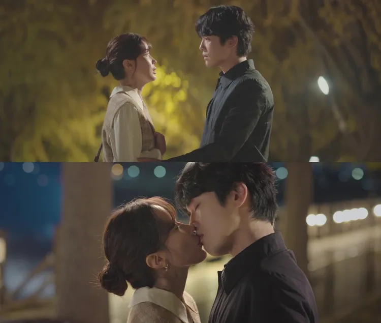 金正賢劇中擁吻林秀香，確定彼此的心意。MyVideo提供