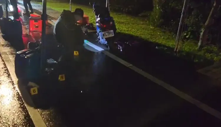 警方勘驗事故現場。翻攝畫面