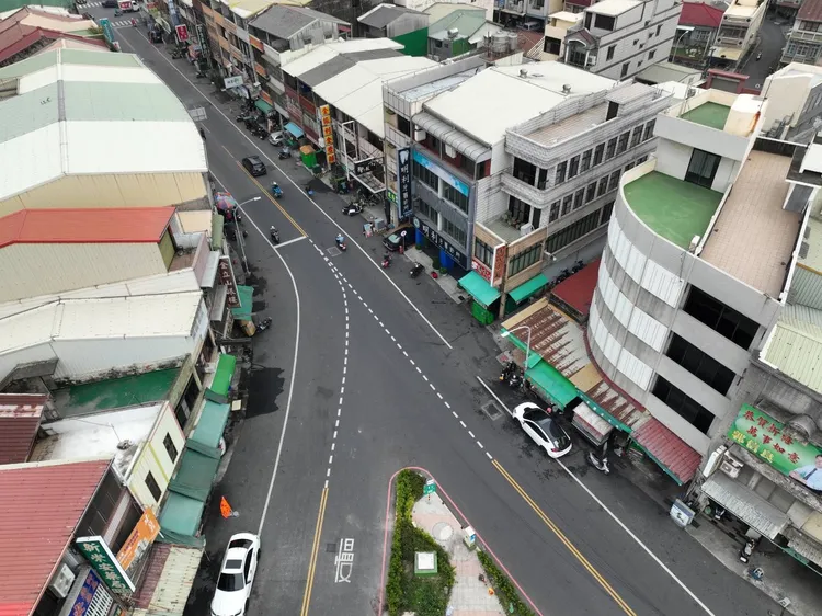 空拍圖可見道路相當整潔。市府提供