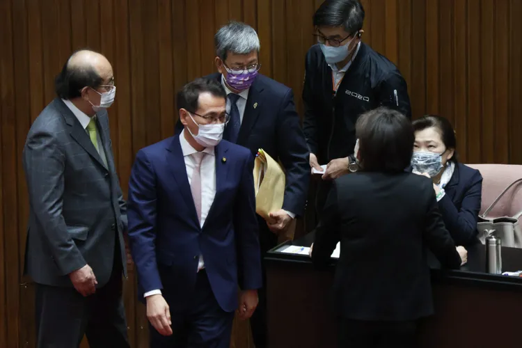 陳建仁今天未上台施政報告。鄭孟晃攝