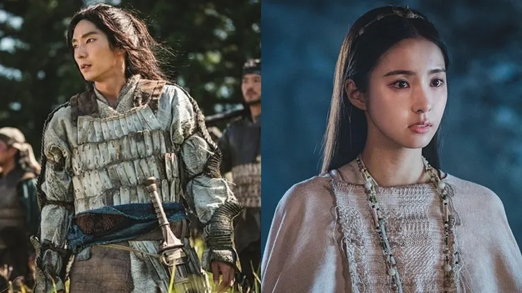 李準基（左圖）、申世景接替宋仲基與金智媛，演出《阿斯達年代記2》。翻攝tvN