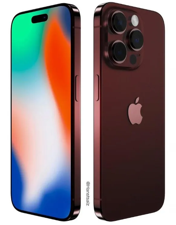 外媒曝今年iPhone 15 Pro特別色是暗紅色。翻攝Forbes，來源：@HANSTSAIZ