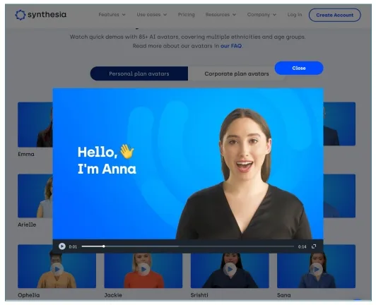 虛擬主播安娜。翻攝Graphika報告