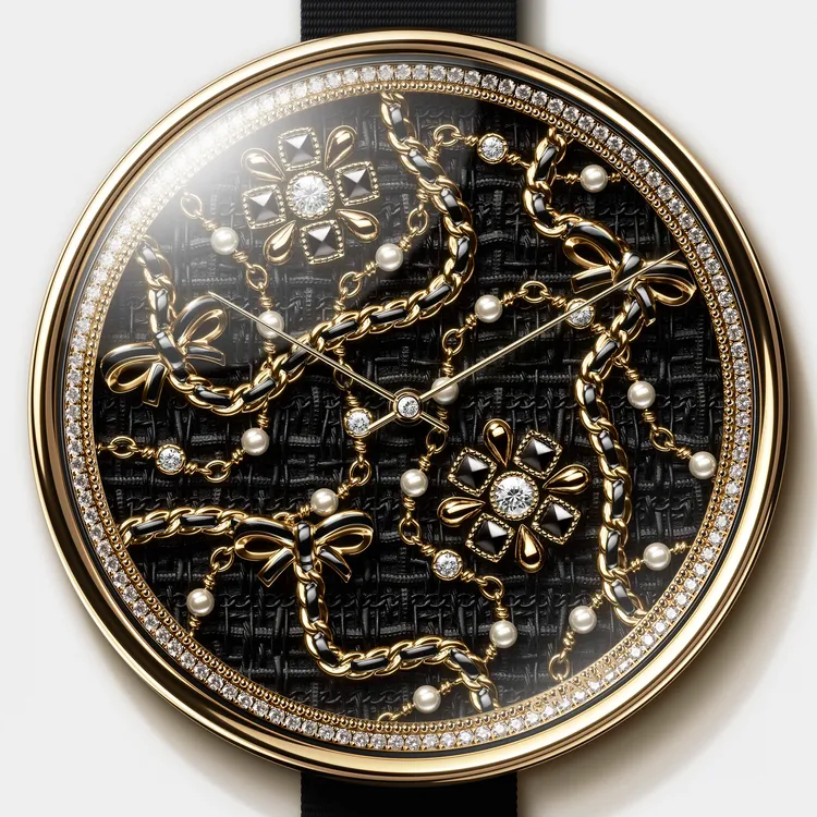 Mademoiselle Privé珍珠圖騰腕錶，限量20只，608萬1000元。品牌提供