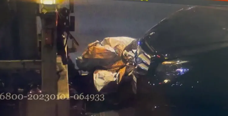 賓士車也製造假車禍。翻攝畫面