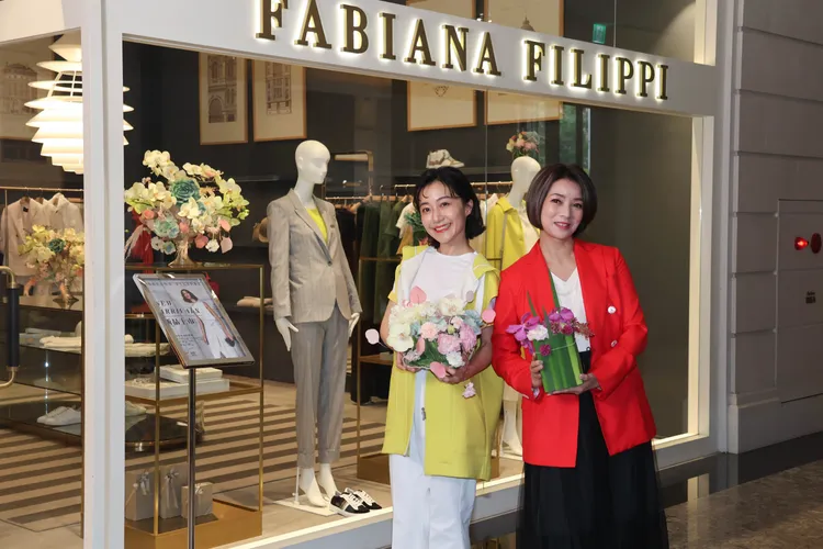 王渝文（右）和陳婉婷今一同出席品牌活動。彭欣偉攝