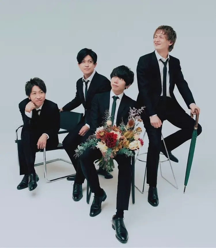 「sumika」成員包括鼓手荒井智之（左起）、鍵盤手小川貴之、主唱片岡健太、吉他手黑田隼之介。翻攝sumika官網