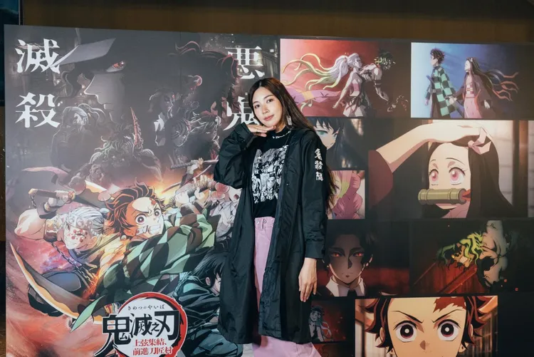 歌手黃玠瑋穿著《鬼滅》服飾到場同歡。木棉花提供