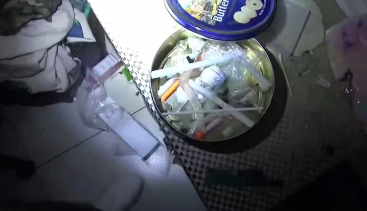 警方於陳男住處查獲安非他命吸食器。翻攝畫面