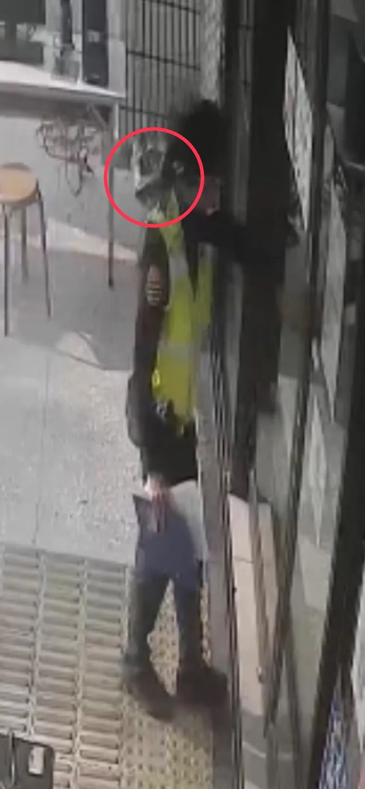 名為「古錐」的吸蜜鸚鵡自己飛抵交警肩膀，隨交警赴派出所「報案」。讀者提供