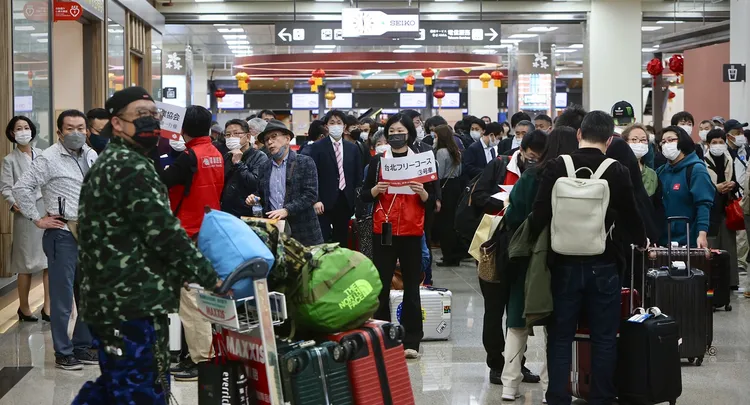 今有179名旅客從日本來台。林林攝