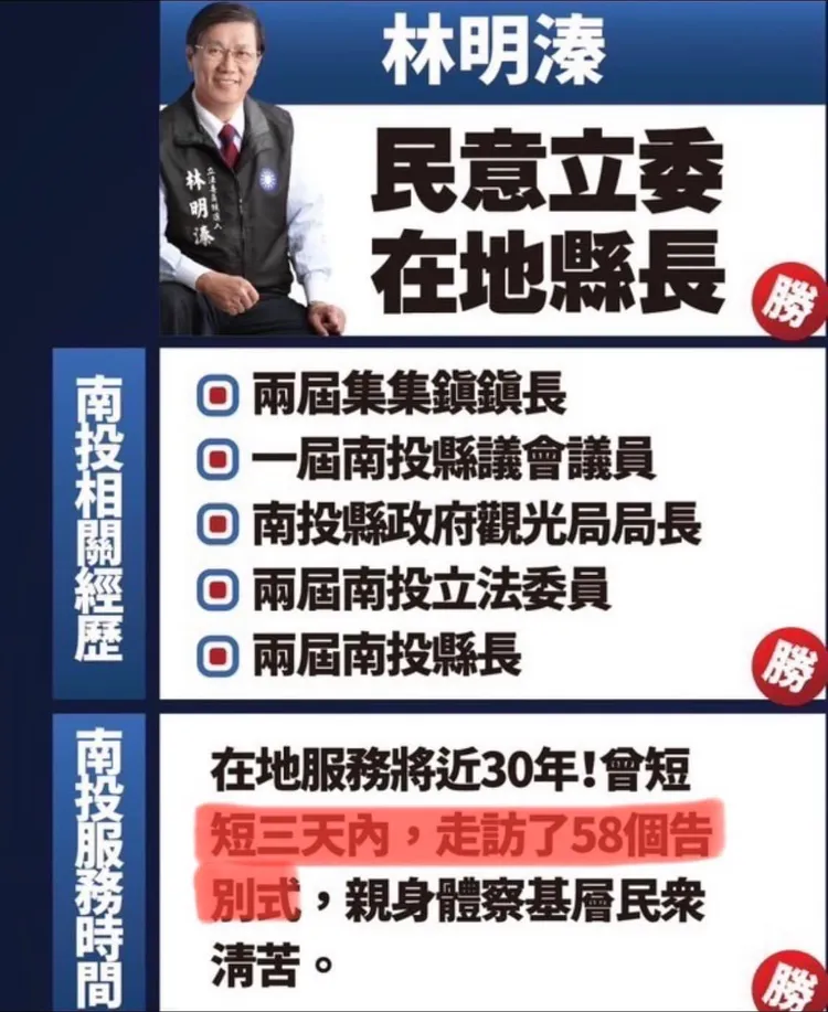 林明溱的文宣遭控拿告別式當政績。蔡培慧競選團隊提供