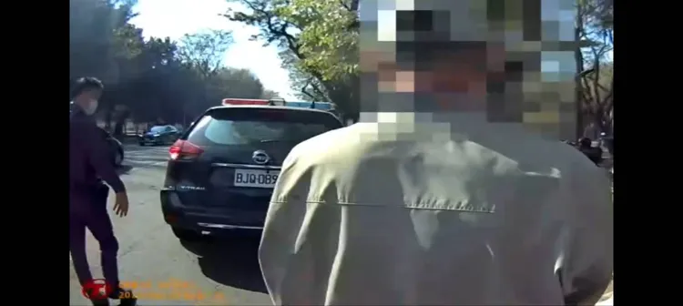 男子宿醉酒駕，被警方攔檢酒測超標，移送法辦。翻攝畫面