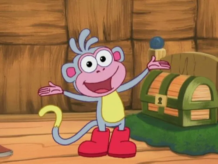 MSCHF指出「大紅靴」的靈感來源，是人氣卡通《愛探險的Dora》中主角的冒險夥伴小猴子Boots。翻攝IMDb網站