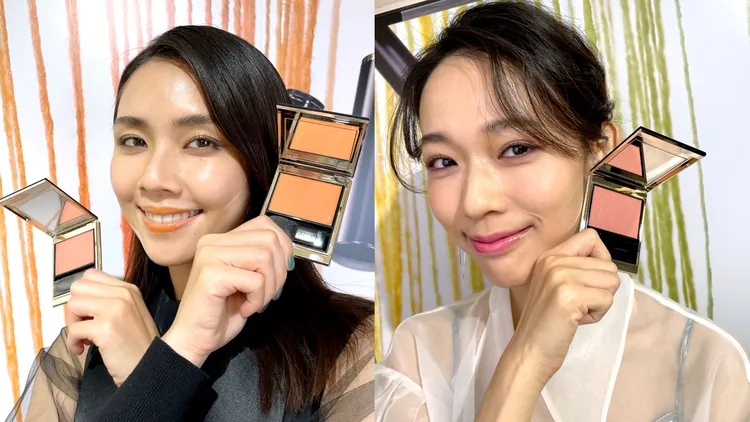 Model示範晶采光潤頰彩。張家玲攝