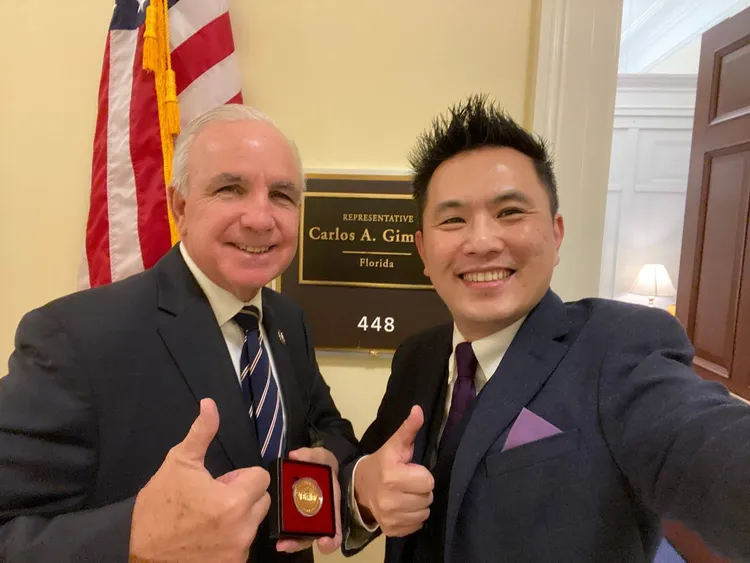 眾議員希梅內斯則重申，美國將加強支援台灣防衛力量。陳以信辦公室提供