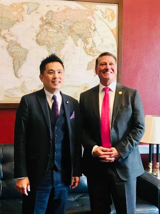 眾議員傑克遜認為，台灣除了加強自我防衛力量外，也該與對岸互動維持穩定關係。陳以信辦公室提供