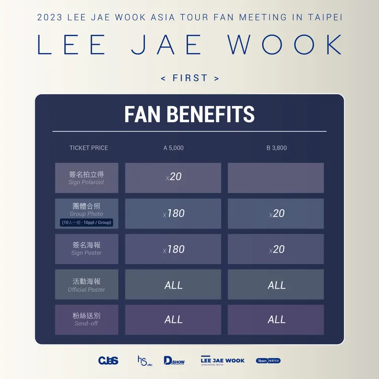 李宰旭台灣見面會祭出多項粉絲福利。C-JeS Entertainment提供