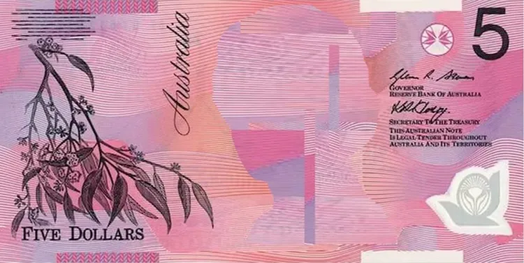 新版的澳洲5元鈔移掉女王像，將以致敬原住民文化的設計為主體。目前仍未定案。翻攝ABCnews