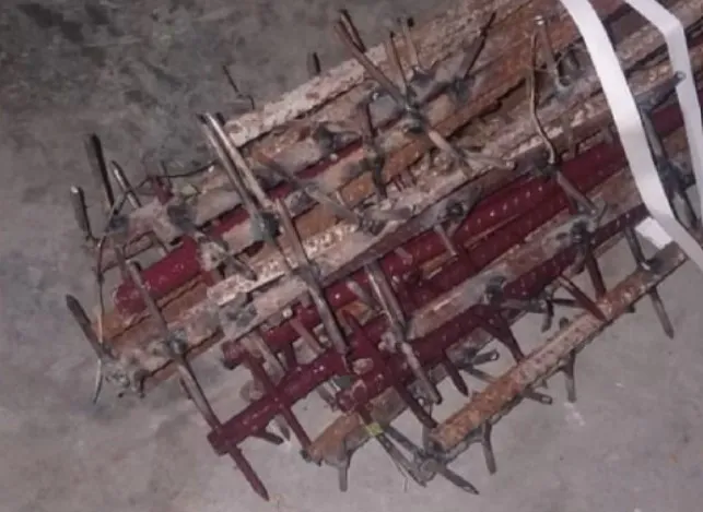 中國解放軍2020年5月中印邊界衝突使用的簡易型狼牙棒。翻攝微博/講武堂