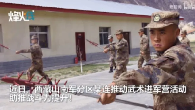 中國解放軍已經開始操練使用狼牙棒的陣型。翻攝微博/講武堂