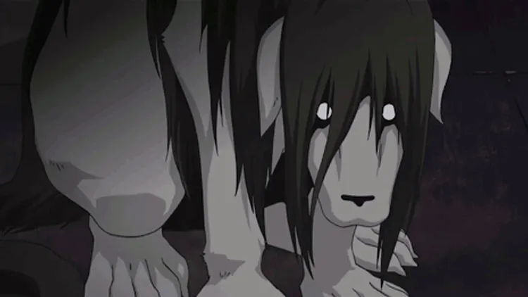 《鋼之鍊金術師》中，女孩被與寵物狗合成。翻攝網路